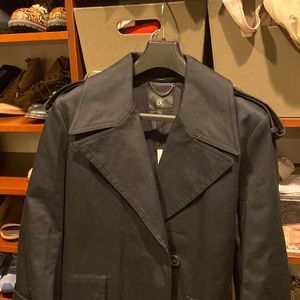 Banana Republic women’s black trench coat. Waterproof